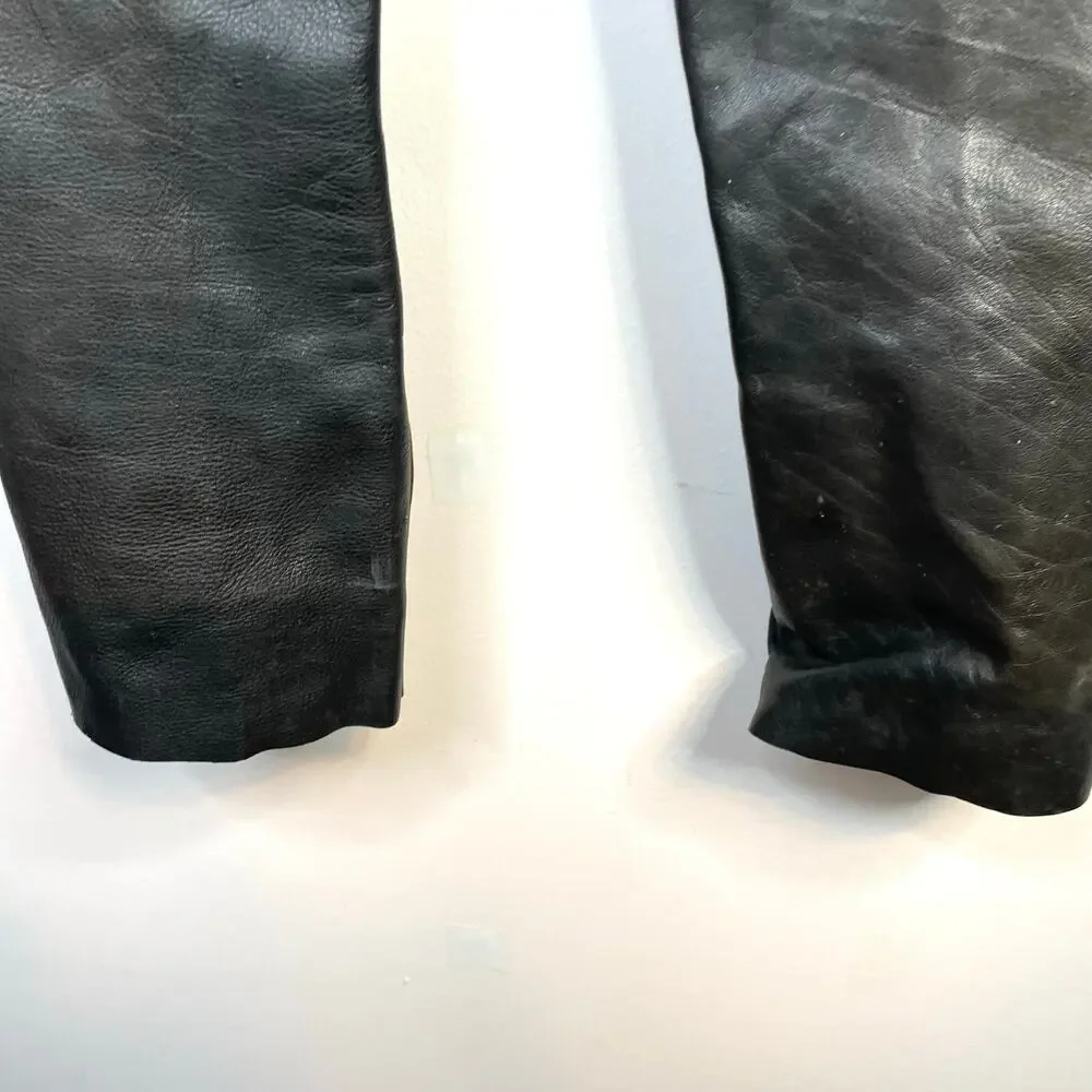 Unik Ultra All Leather Distressed Dark Brown Chaps Biker Moto Motorcycle XXS